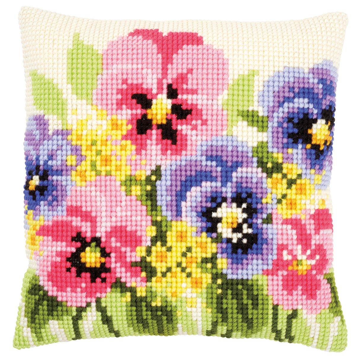 Vervaco Cross Stitch Kit 40cm Cushion Cover - Violets