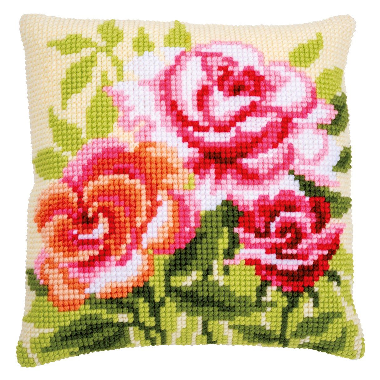 Vervaco Cross Stitch Kit 40cm Cushion Cover - Roses 1