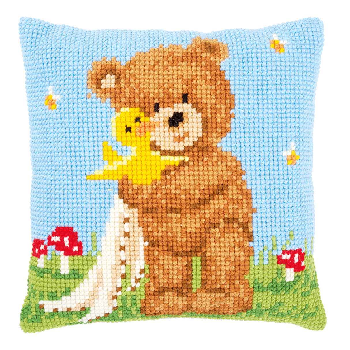 Vervaco Cross Stitch Kit 40cm Cushion Cover - Popcorn & Souffle the Duck