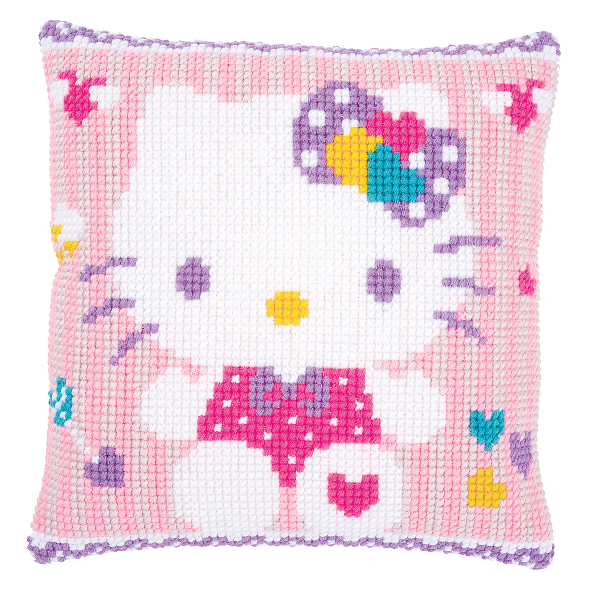 Vervaco Cross Stitch Kit 40cm Cushion Cover - Hello Kitty: Pastel