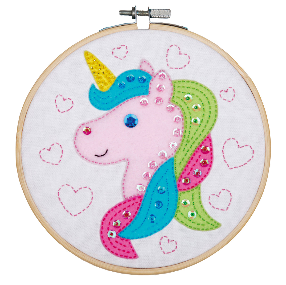 Vervaco Felt Kit with 6" Hoop -Unicorn
