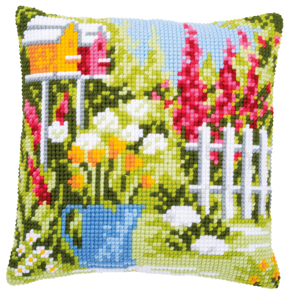 Vervaco Cross Stitch Kit 40cm Cushion Cover - In My Garden