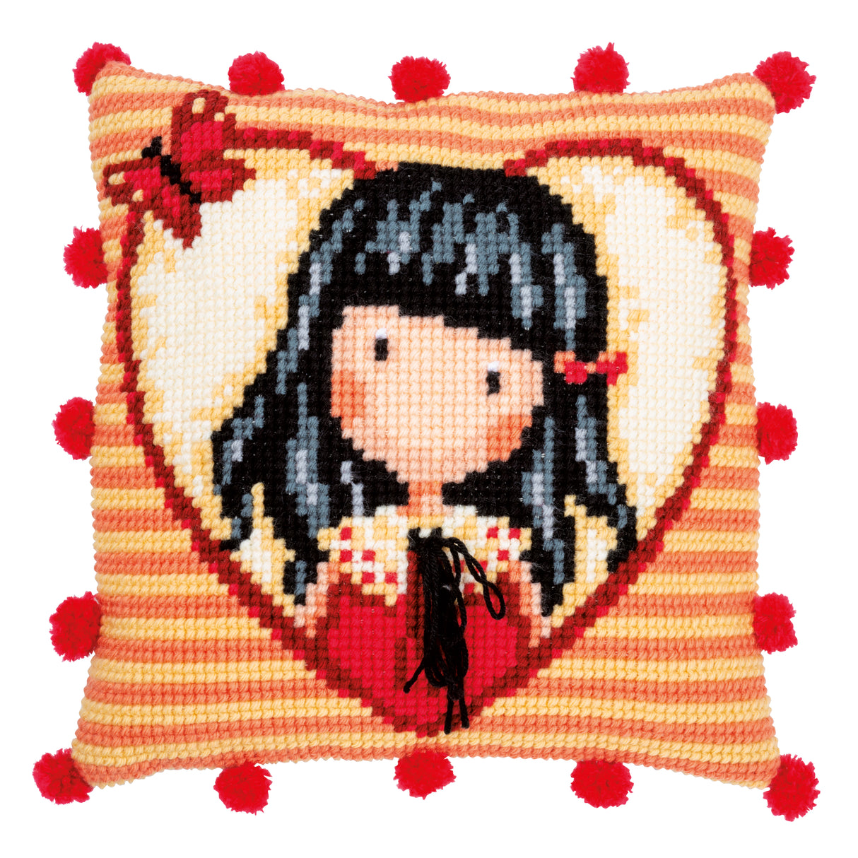 Vervaco Cross Stitch Kit 40cm Cushion Cover - Gorjuss: Time to Fly