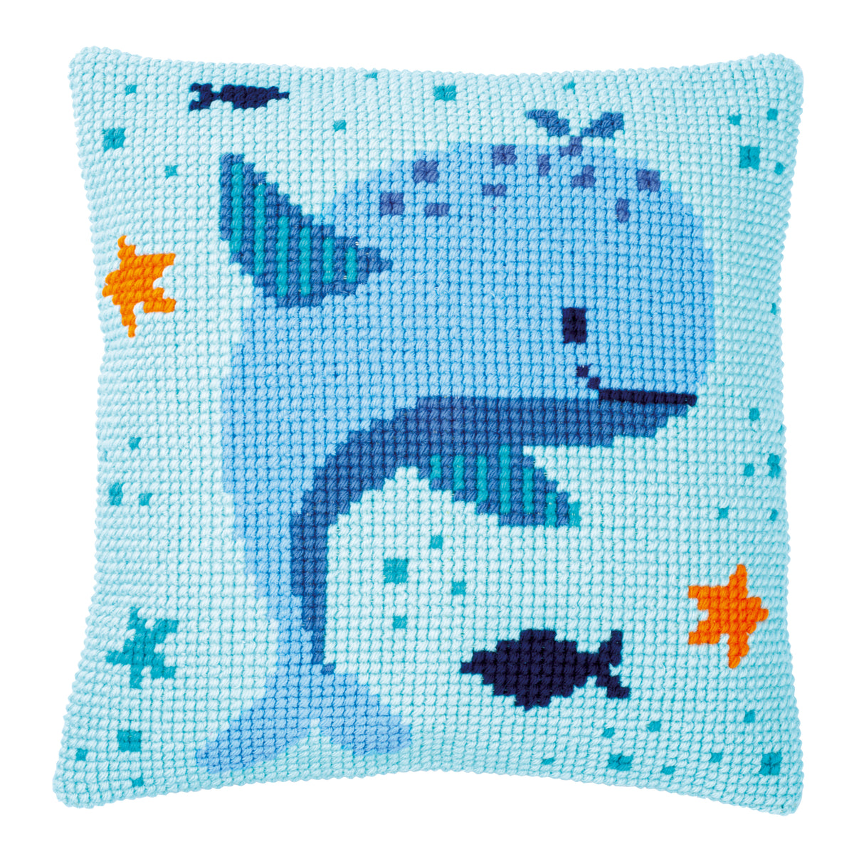 Vervaco Cross Stitch Kit 40cm Cushion Cover - Whales Fun