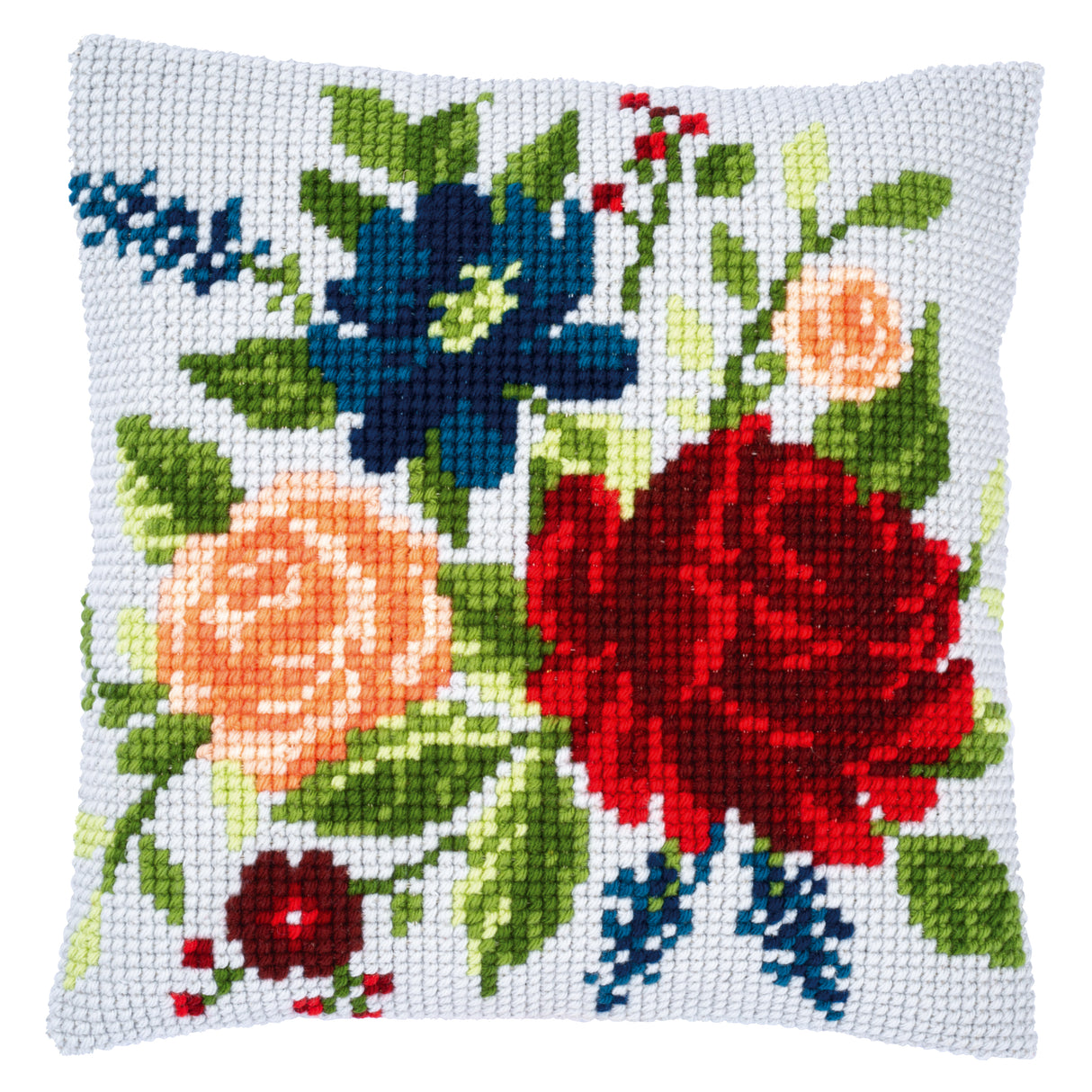 Vervaco Cross Stitch Kit 40cm Cushion Cover - Peonies 3