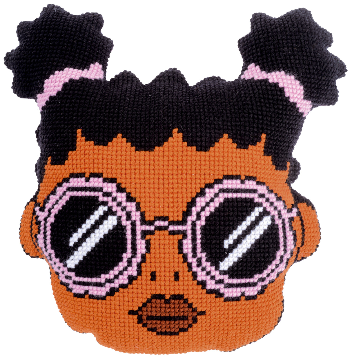 Vervaco Cross Stitch Kit 52cm x 51cm Shaped Cushion Cover - Eva Mouton: Girl 1