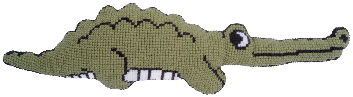 Vervaco Cross Stitch Kit 80cm x 24cm Shaped Cushion Cover - Eva Mouton: Crocodile