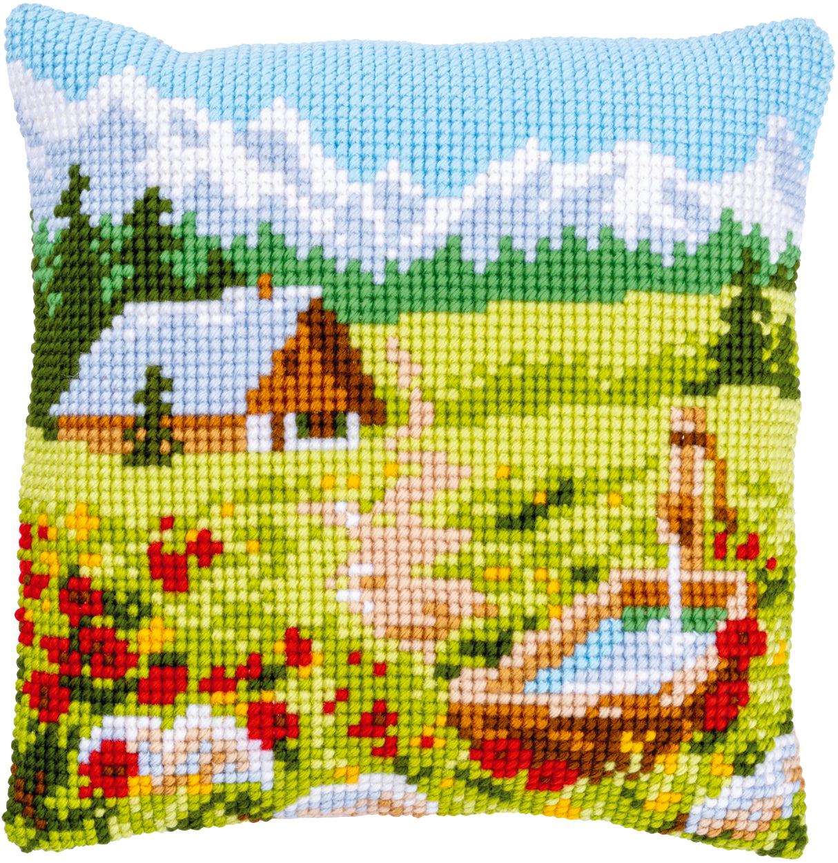 Vervaco Cross Stitch Kit 40cm Cushion Cover - Mountain Meadow