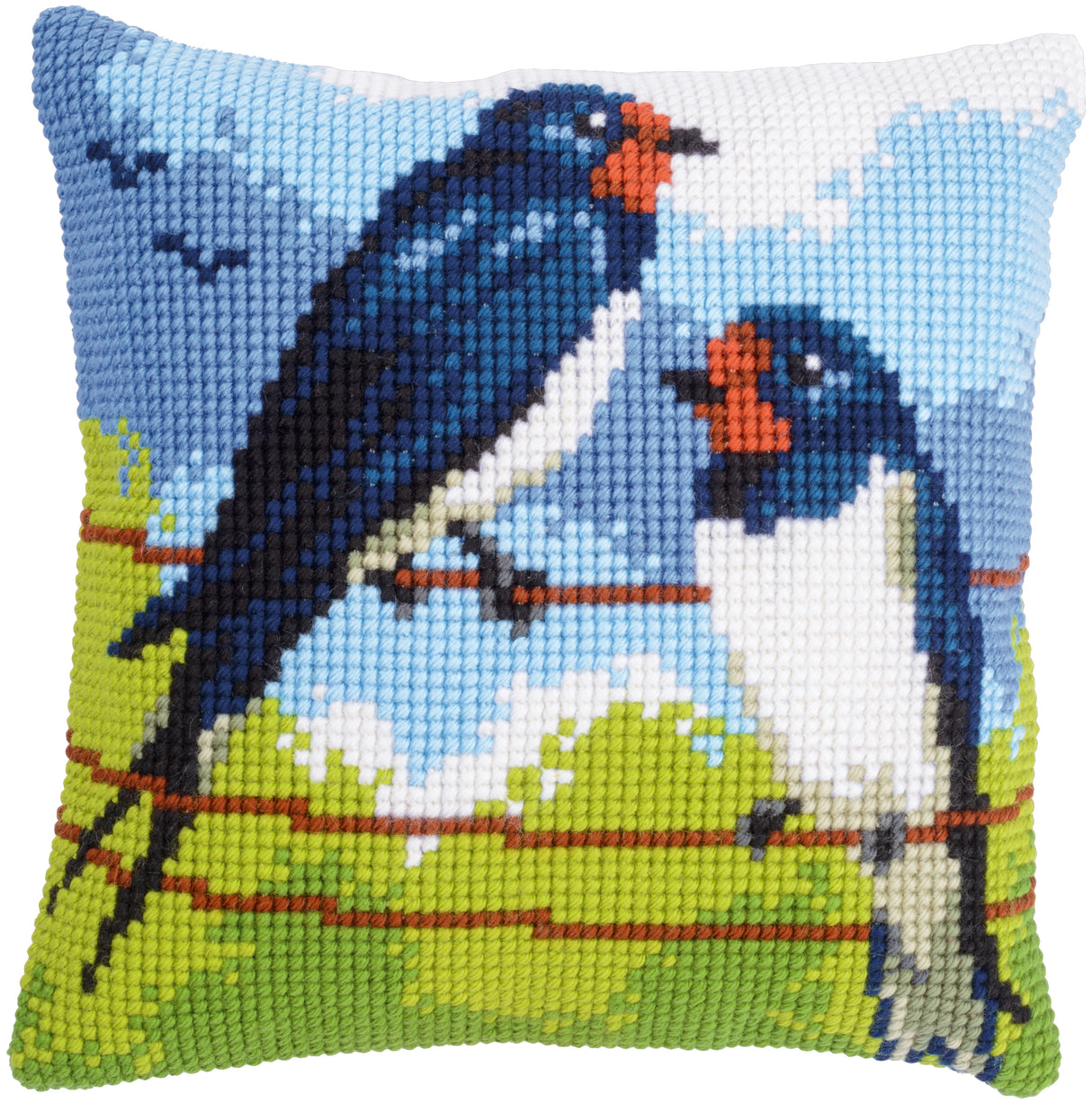 Vervaco Cross Stitch Kit 40cm Cushion Cover - Swallows