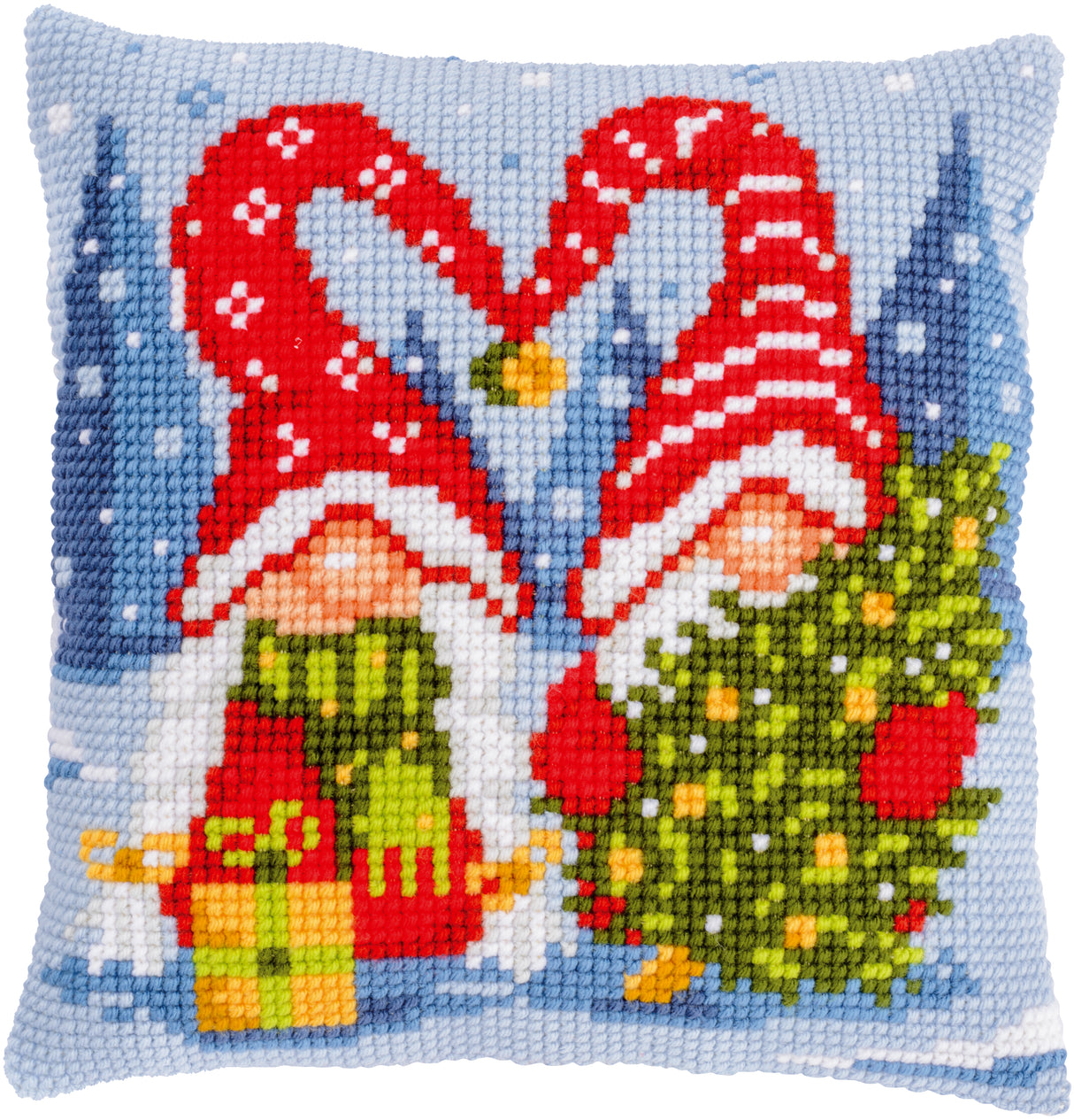 Vervaco Cross Stitch Kit 40cm Cushion Cover - Christmas Gnomes 3