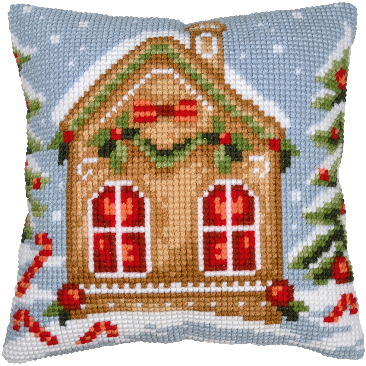 Vervaco Cross Stitch Kit 40cm Cushion Cover - Gingerbread House