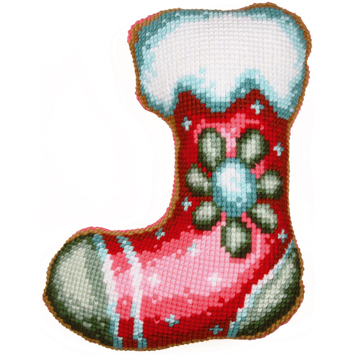 Vervaco Cross Stitch Kit 36cm x 47cm Shaped Cushion Cover - Christmas Stocking