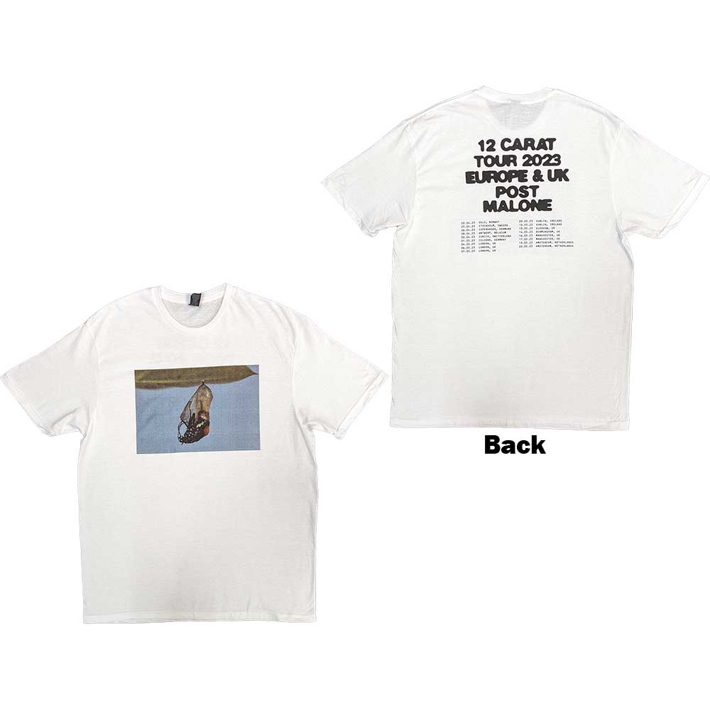 Post Malone Unisex T-Shirt Resurface 2023 Tour Dates White (L)