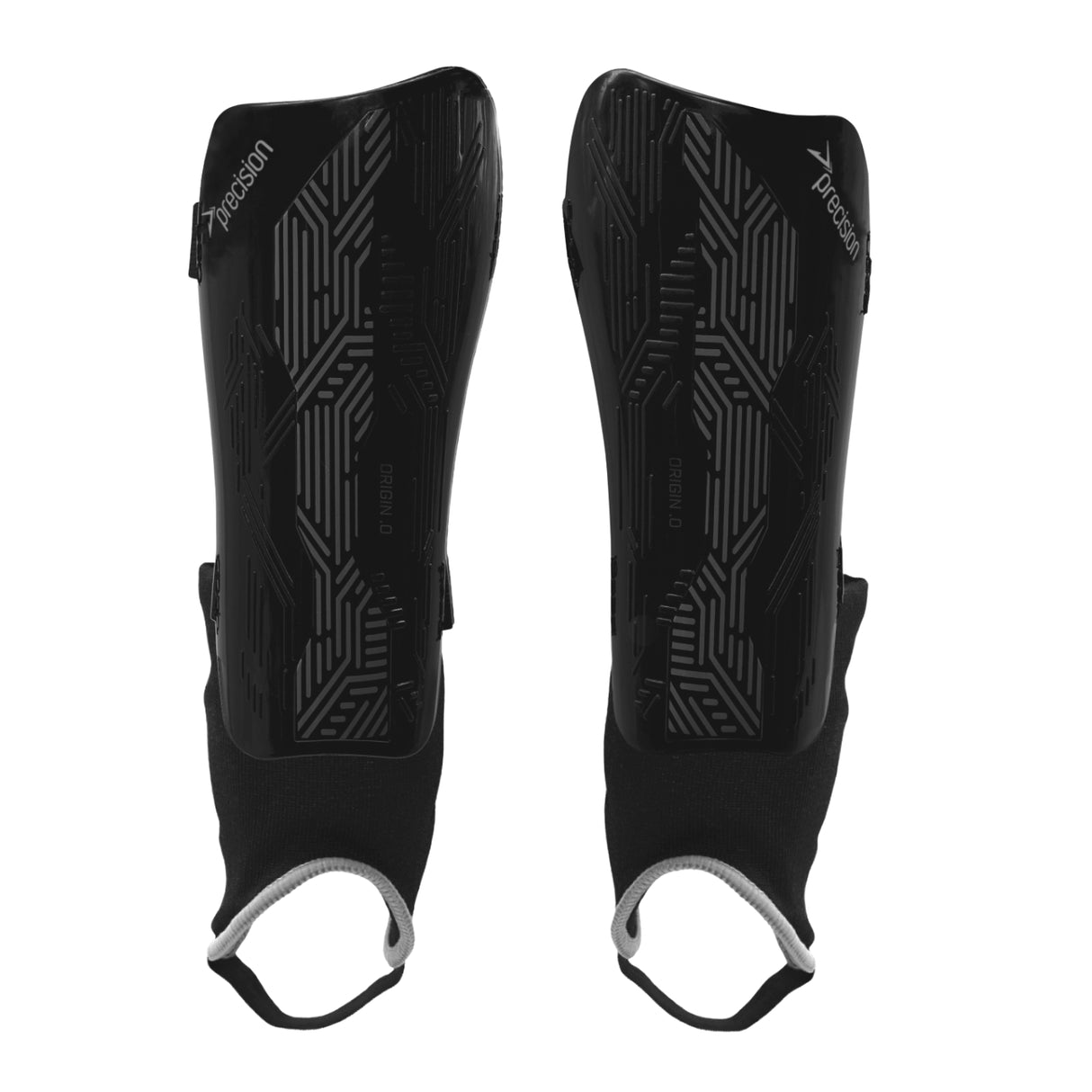 Precision Origin.0 Shin & Ankle Guards - Black/Black (S)
