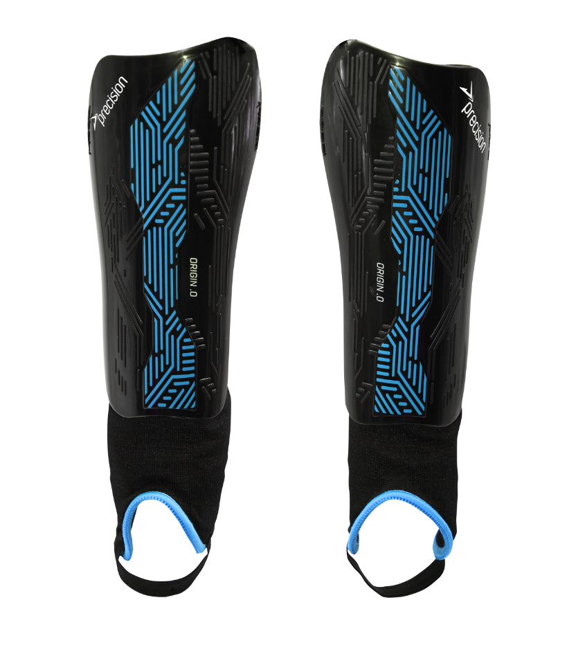 Precision Origin.0 Shin & Ankle Guards - Black/Cyan (S)