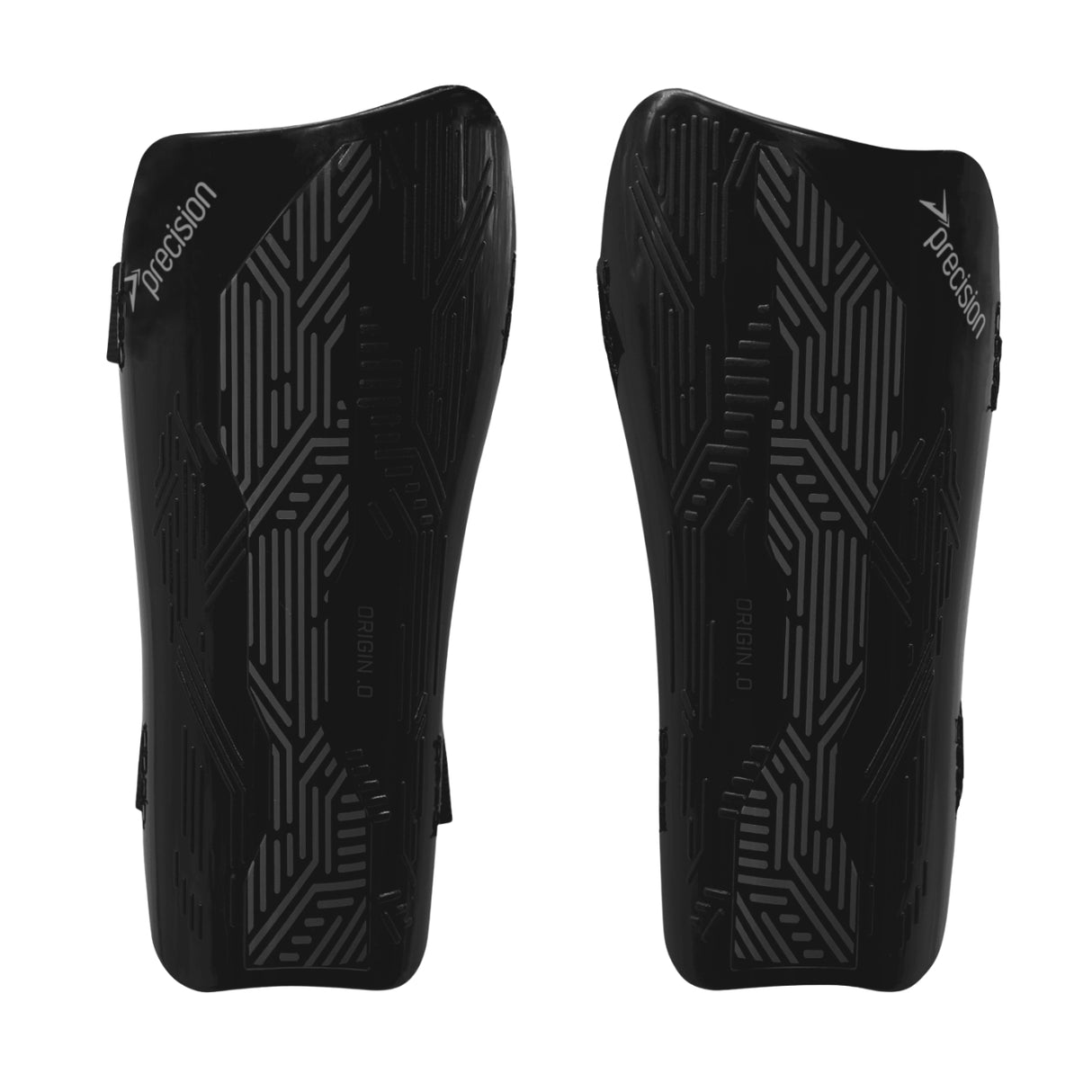 Precision Origin.0 Strap Shin Guards - Black/Black (XS)