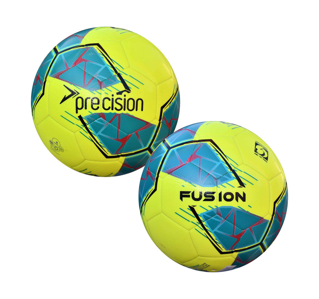 Precision Fusion FIFA Basic Training Ball - Fluo Yellow/Teal/Cyan/Red (Size 5)