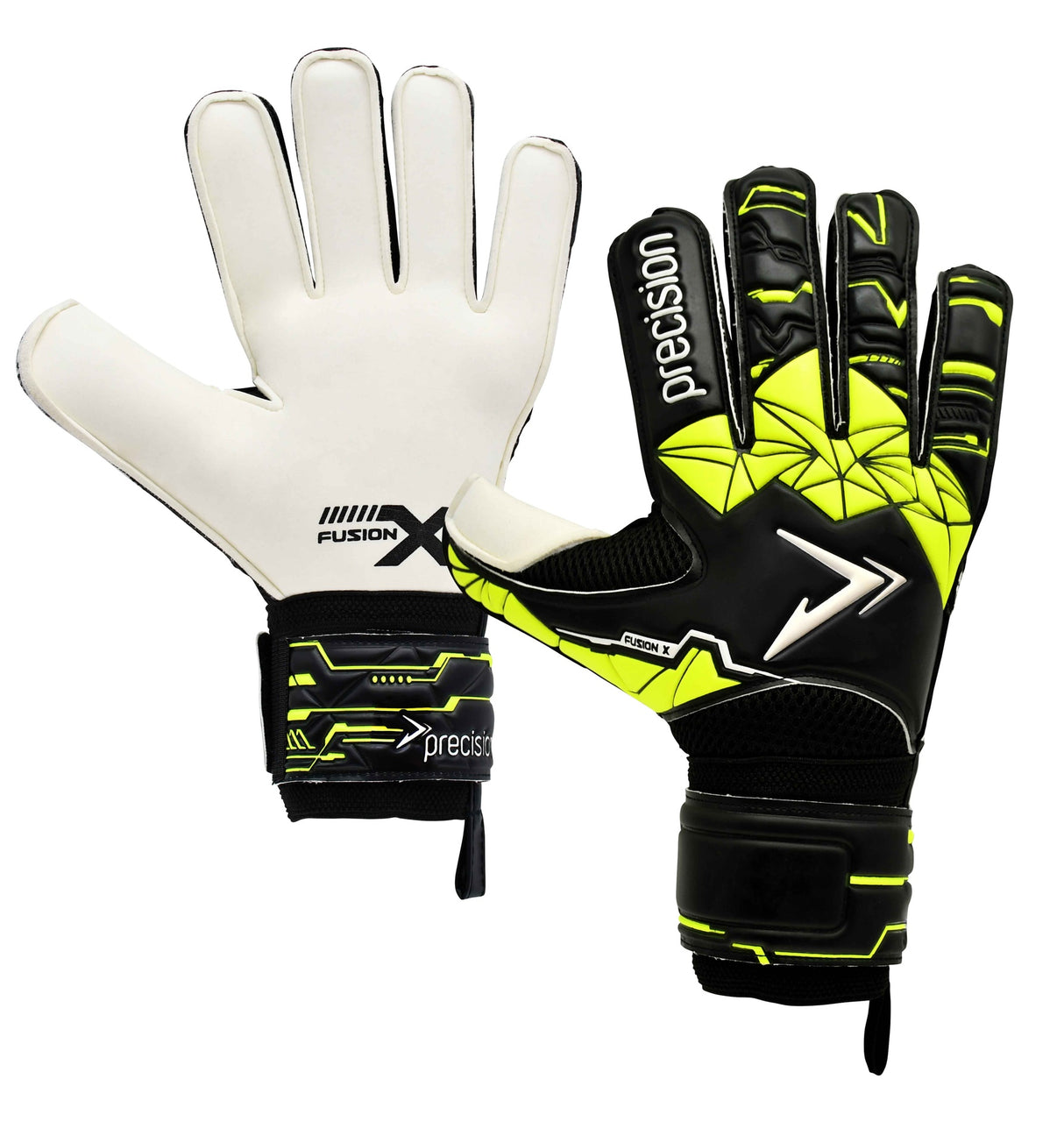 Precision Fusion X Flat Cut Finger Protect Goalkeepers Gloves Junior (Size 2)