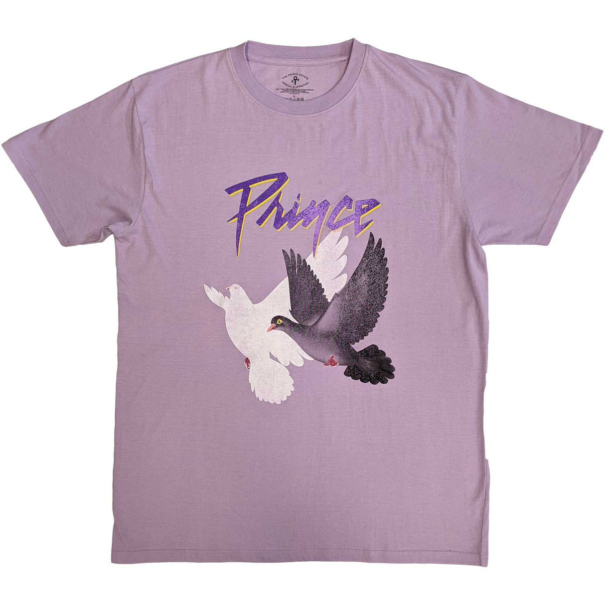 Prince Unisex T-Shirt Doves Distressed Purple (XL)