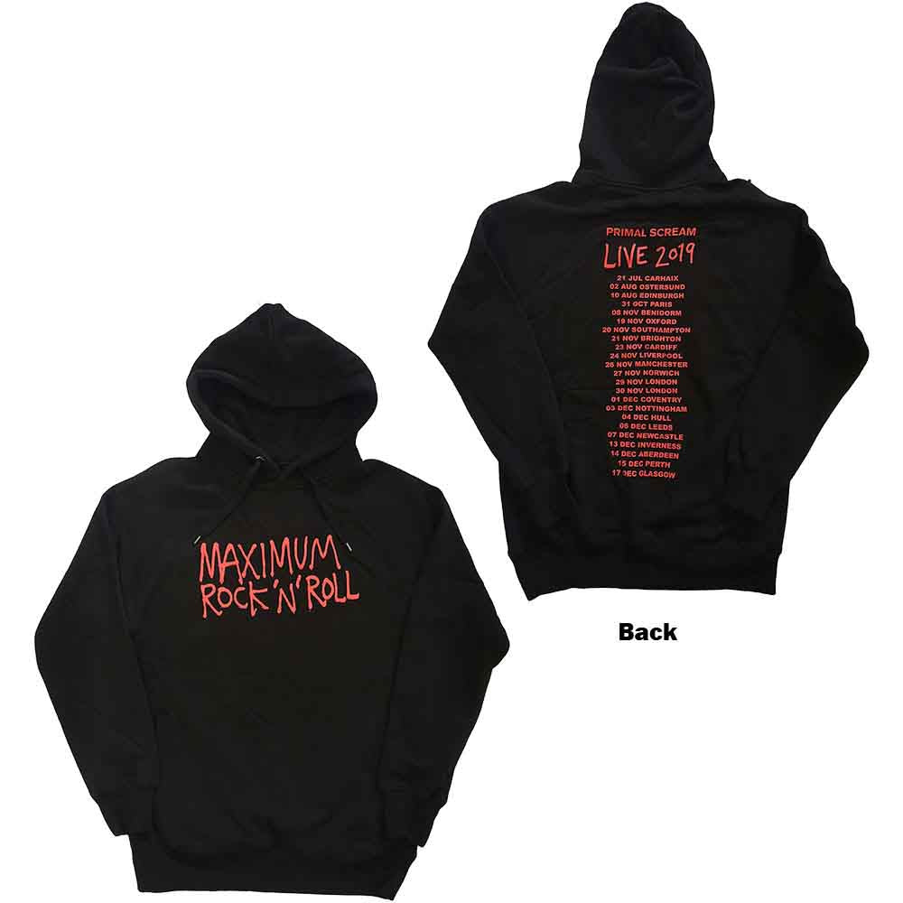 Primal Scream Unisex Pullover Hoodie Maximum RnR Black (L)