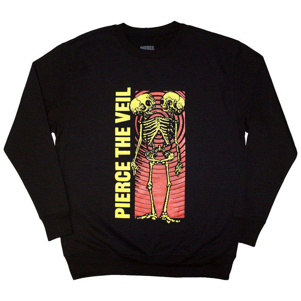 Pierce The Veil Unisex Sweatshirt Wavy Skeleton Black (L)