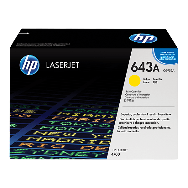HP 643A Yellow Standard Capacity Black Toner for HP Color LaserJet 4700