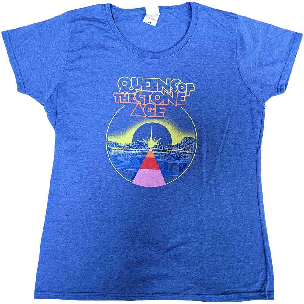 Queens Of The Stone Age Ladies T-Shirt Warp Planet Blue (M)