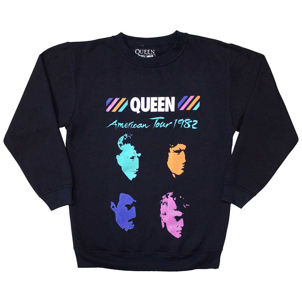 Queen Unisex Sweatshirt American Tour 1982 Blue (L)