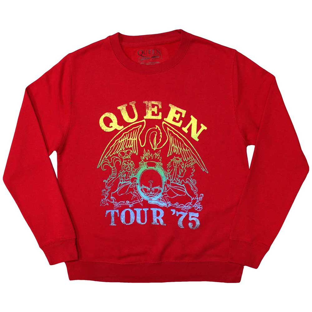 Queen Unisex Sweatshirt: Tour '75 Crest Red (S)
