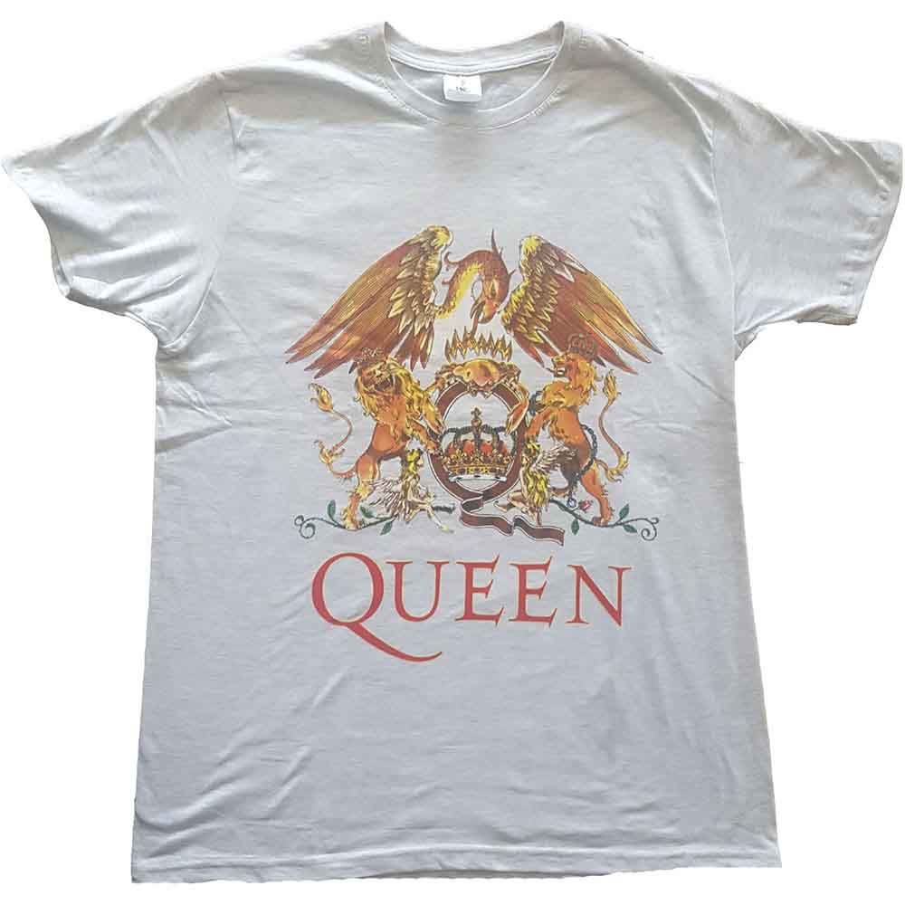Queen Unisex T-Shirt Classic Crest Grey (S)