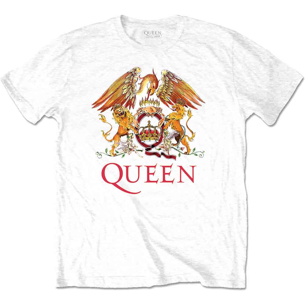 Queen Unisex T-Shirt Classic Crest White (XXXL)
