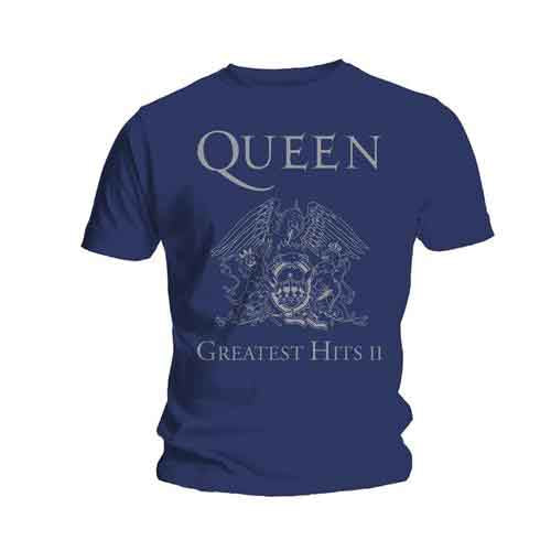 Queen Men's T-Shirt Greatest Hits II Blue (XL)