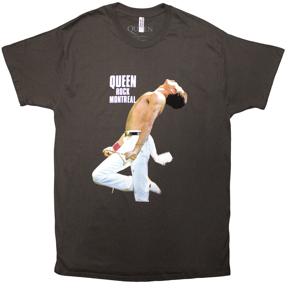 Queen Unisex T-Shirt Rock Montreal Charcoal Grey (XXL)