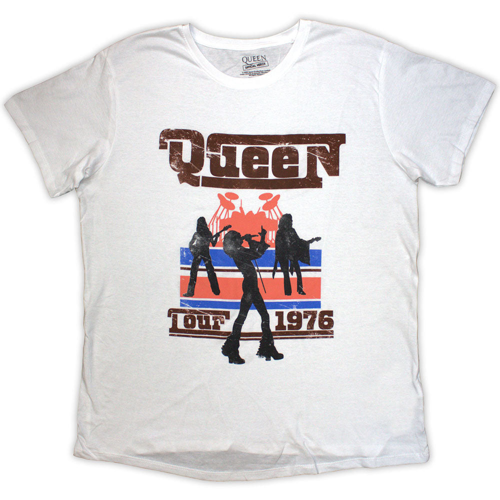 Queen Ladies T-Shirt 1976 Tour Silhouettes White (S)