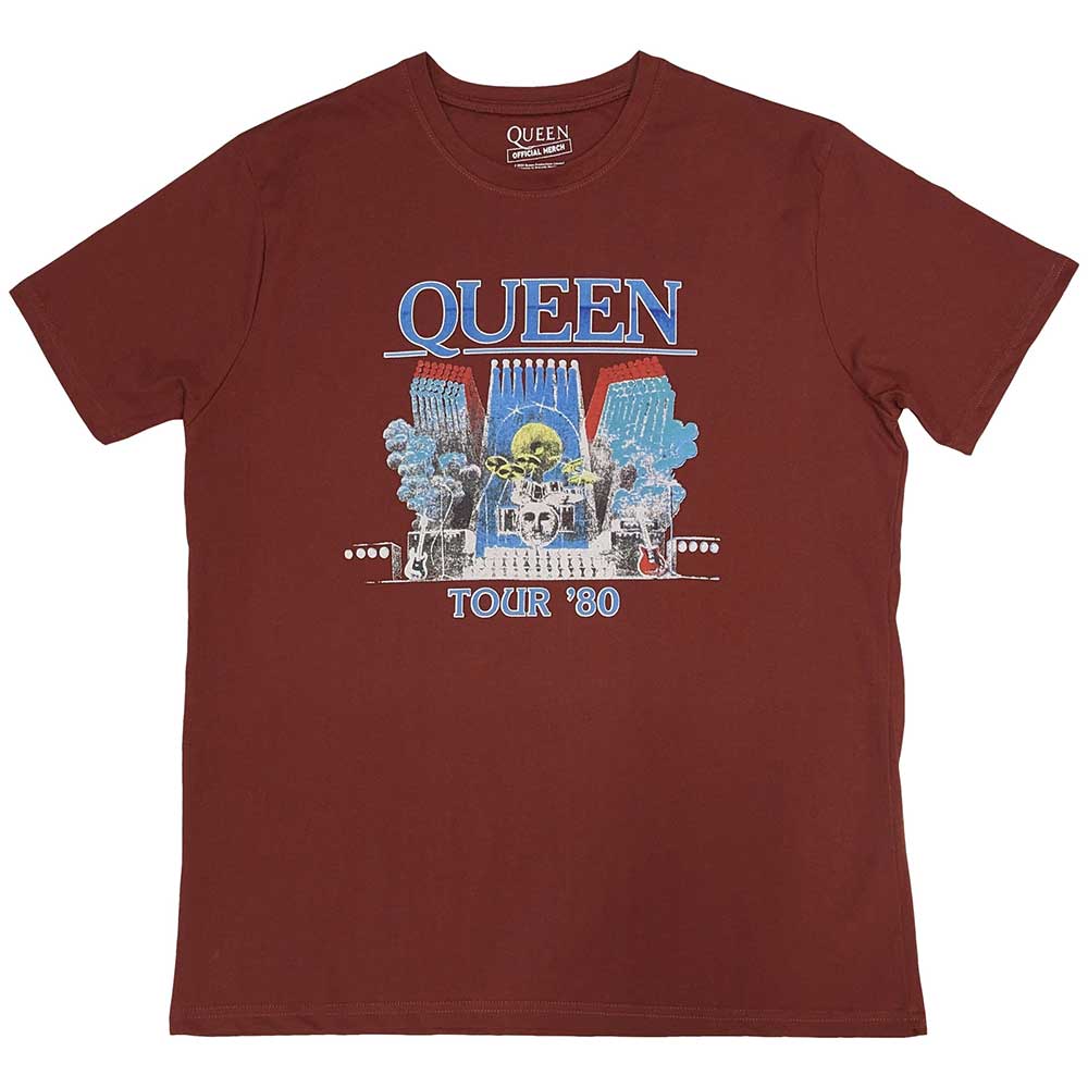 Queen Unisex T-Shirt Tour '80 Red (M)