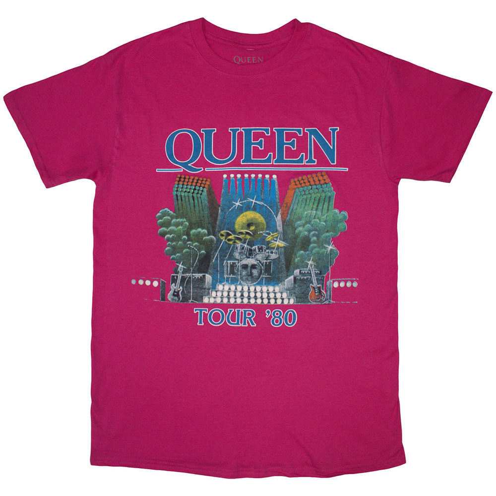 Queen Unisex T-Shirt Tour '80 Pink (M)