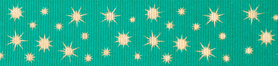 Berisfords Ribbon Glisten 25mm x 20m Jade & Gold