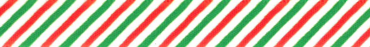 Berisfords Ribbon Candy Stripe 25mm x 25m White/Red/Green