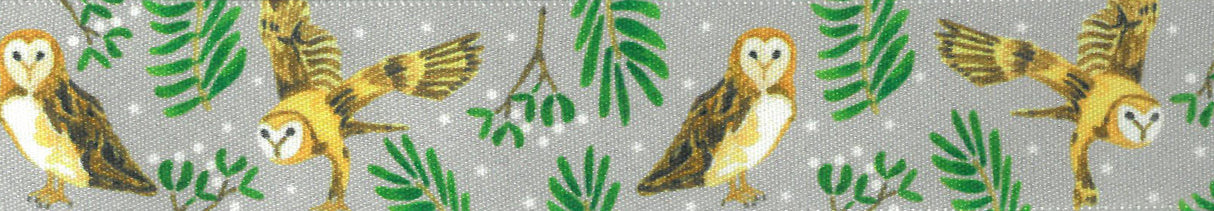 Berisfords Ribbon 25mm x 20m Night Owl White & Silver (1pc)