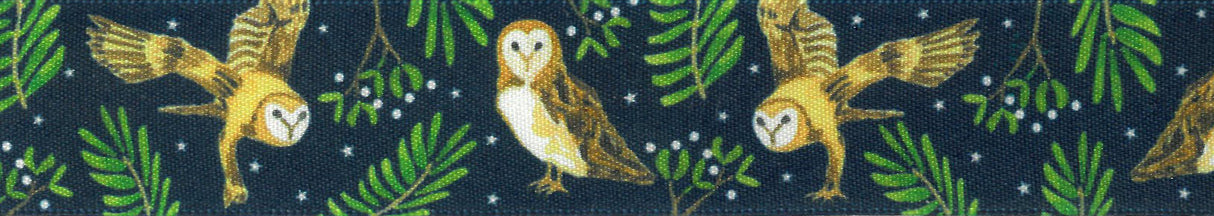 Berisfords Ribbon 25mm x 20m Night Owl White & Navy Blue (1pc)