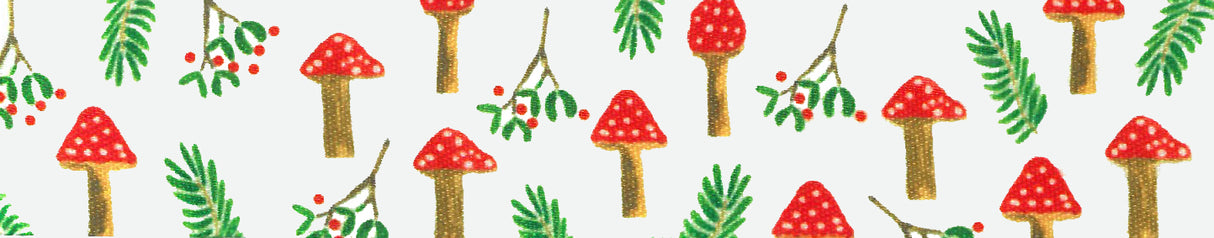 Berisfords Ribbon 25mm x 20m Toadstool White & Multicoloured (1pc)