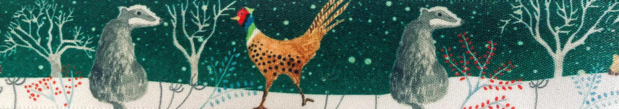 Berisfords Ribbon 25mm x 20m Winter Wonderland Forest Green & Multicoloured (1pc)