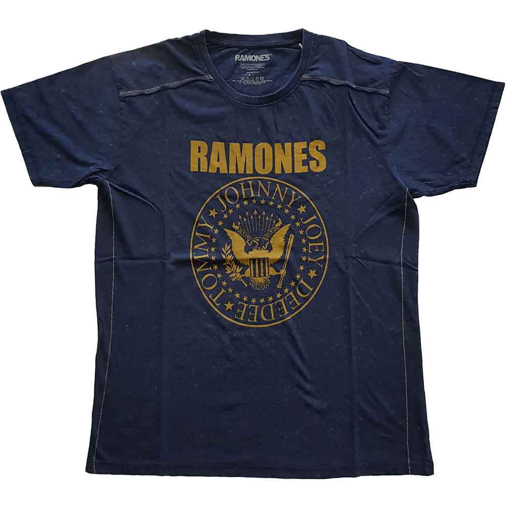 Ramones Unisex T-Shirt (Snow Wash) Presidential Seal Navy Blue (M)