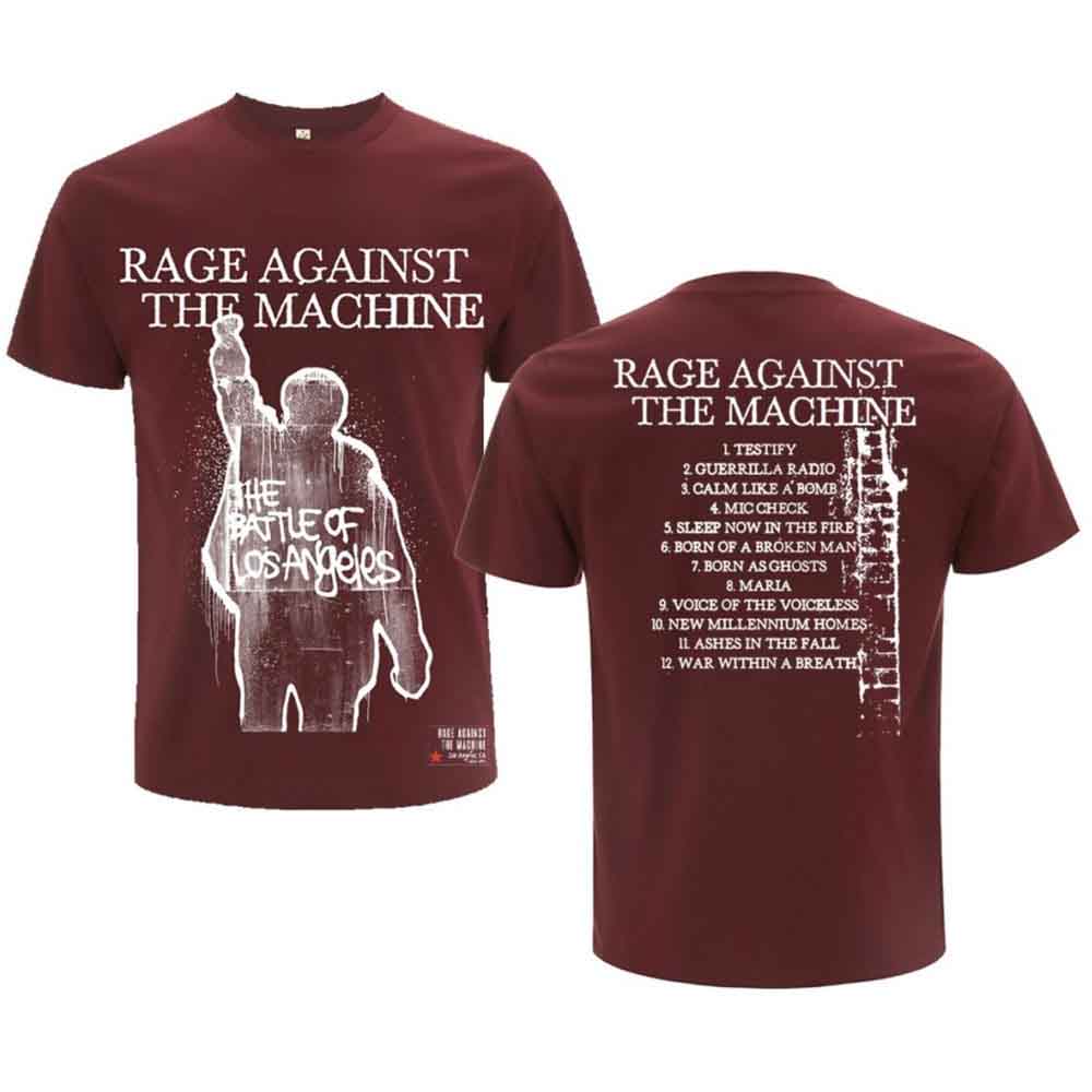 Rage Against The Machine Unisex T-Shirt BOLA Album Cover (Back Print) Red (M)