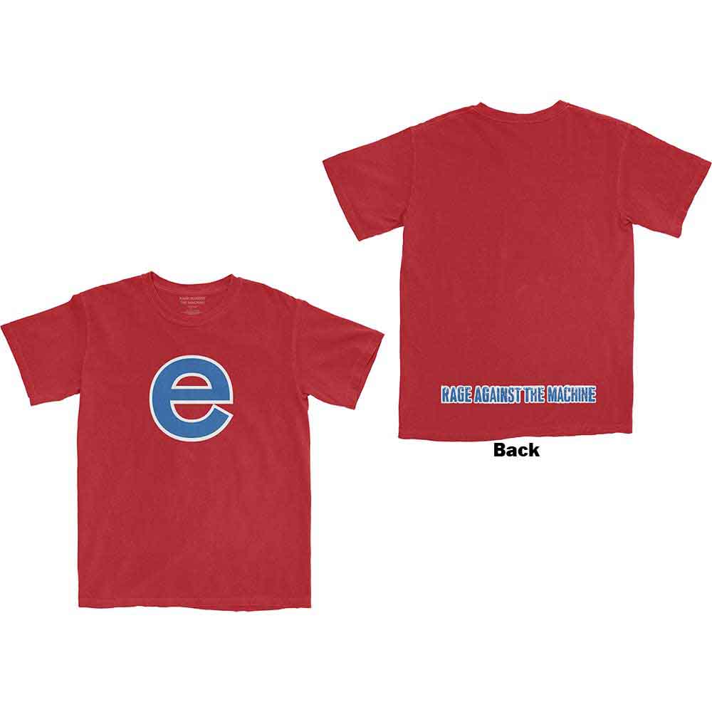 Rage Against The Machine Unisex T-Shirt Big E (Back Print) Red (XXXL)