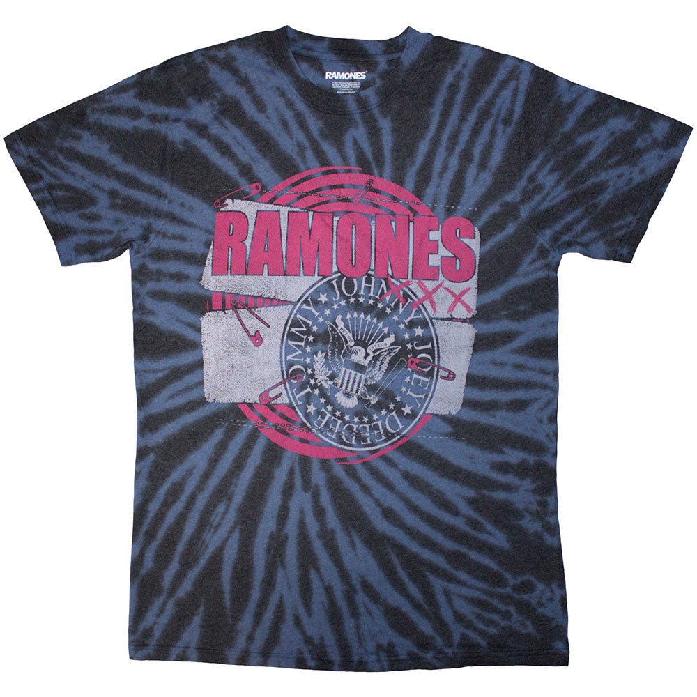 Ramones Unisex T-Shirt Punk Patch (Wash Collection) Blue (XL)
