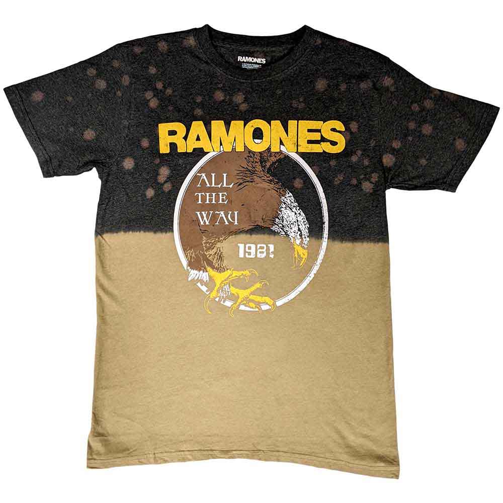 Ramones Unisex T-Shirt All The Way (Wash Collection) Black (L)