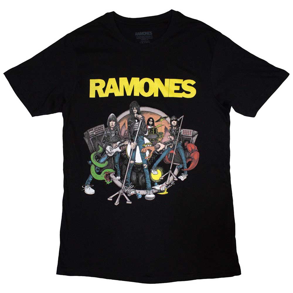 Ramones Unisex T-Shirt Cartoon Band Black (XXL)