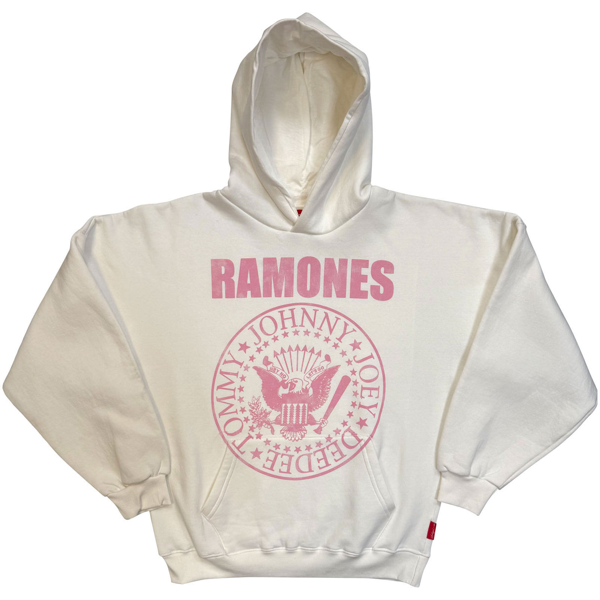 Ramones Ladies Unplugged Pullover Hoodie Pink Presidential Seal Natural (M)