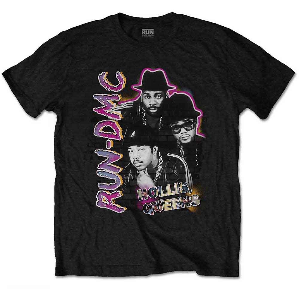 Run DMC Unisex T-Shirt Hollis Queens Homage Black (M)